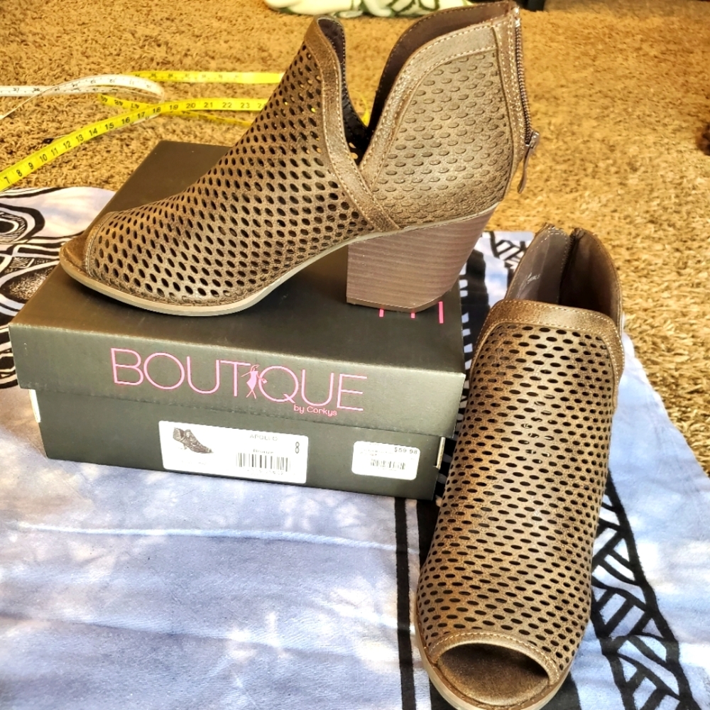 Corky's Apollo Ankle Bootie Peep Toe Bronze 9